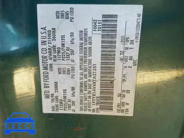 1999 FORD RANGER SUP 1FTYR14V4XTA21351 image 9