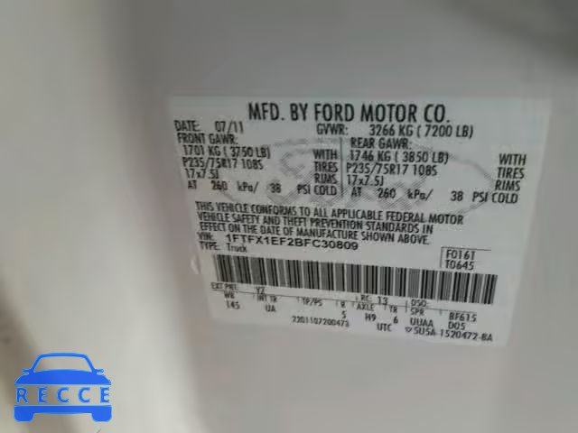 2011 FORD F150 SUPER 1FTFX1EF2BFC30809 Bild 9