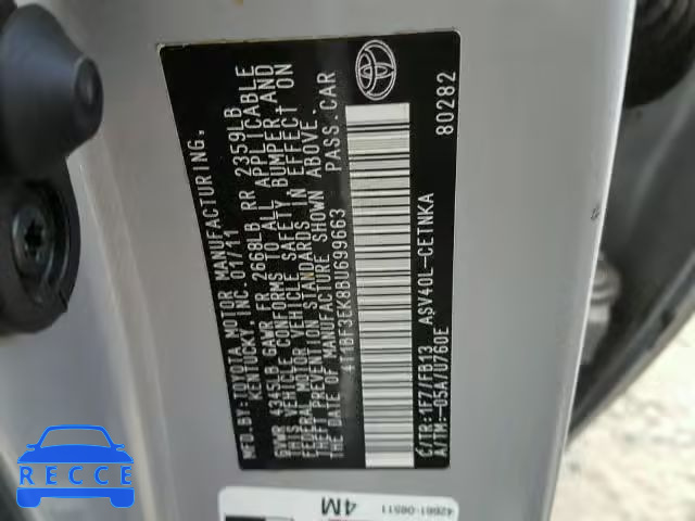 2011 TOYOTA CAMRY BASE 4T1BF3EK8BU699663 Bild 9