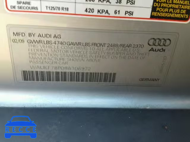 2009 AUDI A3 2.0T QU WAUKF78P09A106972 image 9