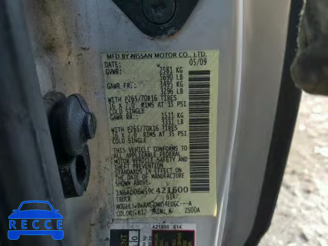 2009 NISSAN FRONTIER K 1N6AD06W59C421600 image 9