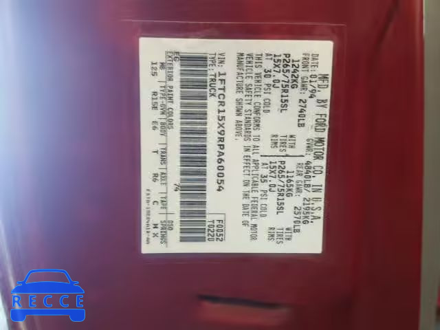 1994 FORD RANGER SUP 1FTCR15X9RPA60054 image 9