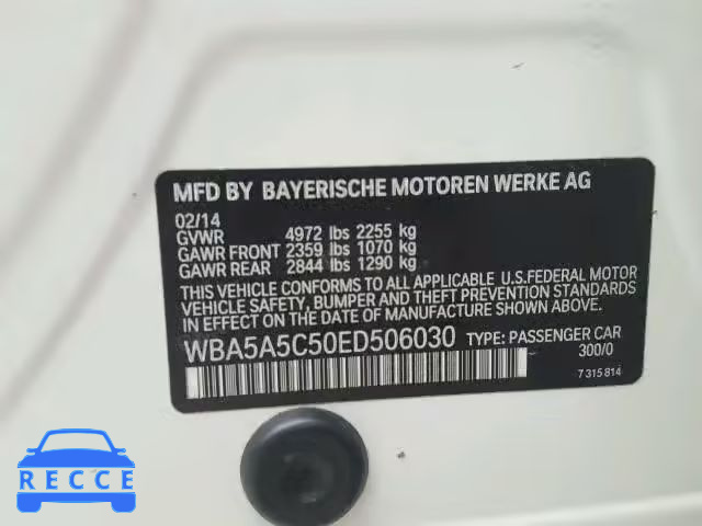 2014 BMW 528 I WBA5A5C50ED506030 image 9