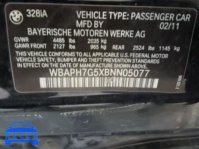 2011 BMW 328 I WBAPH7G5XBNN05077 Bild 9