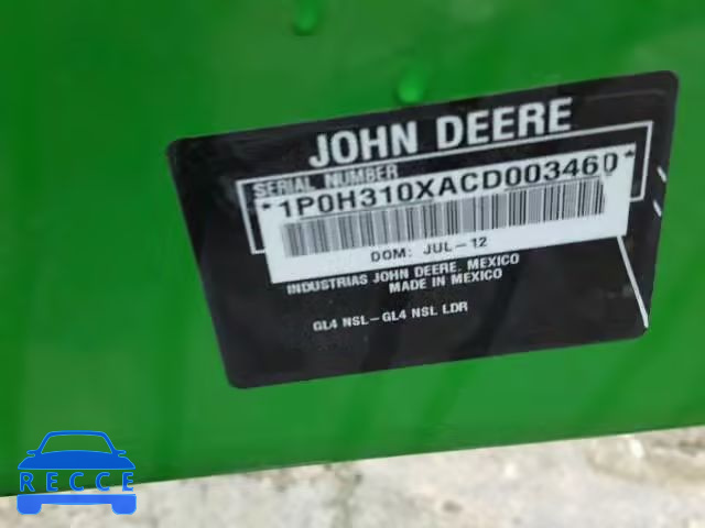 2012 JOHN LOADER 1P0H310XACD003460 зображення 9