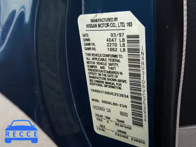 1997 NISSAN ALTIMA XE 1N4BU31D6VC253934 image 9