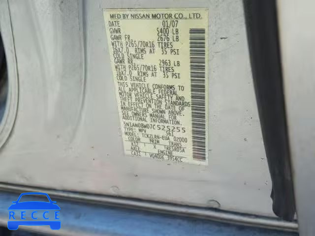 2007 NISSAN XTERRA OFF 5N1AN08W07C525255 image 9