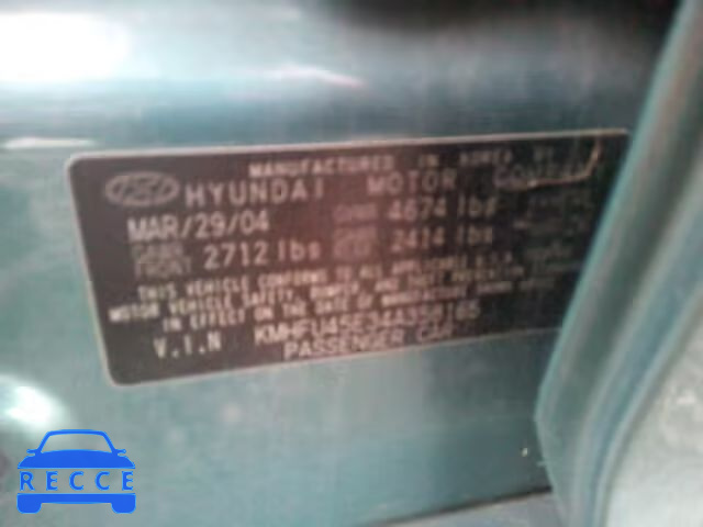 2004 HYUNDAI XG 350 KMHFU45E34A358165 image 9