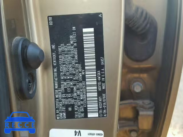 2010 TOYOTA VENZA BASE 4T3ZA3BB4AU026392 image 9