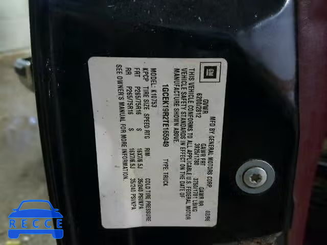 1996 CHEVROLET GMT-400 K1 1GCEK19R2TE165949 image 9