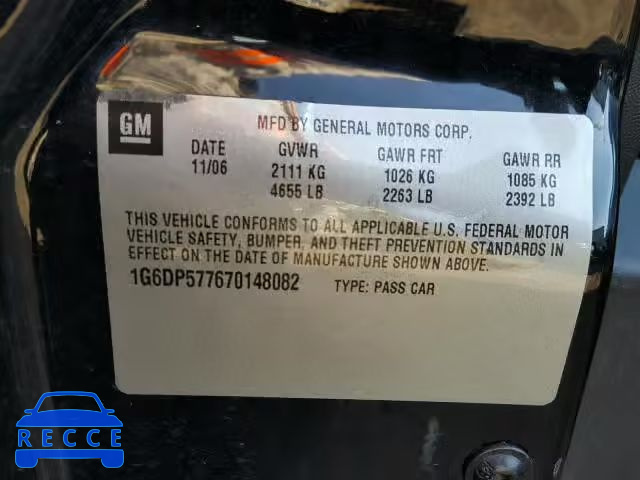 2007 CADILLAC CTS HI FEA 1G6DP577670148082 image 9