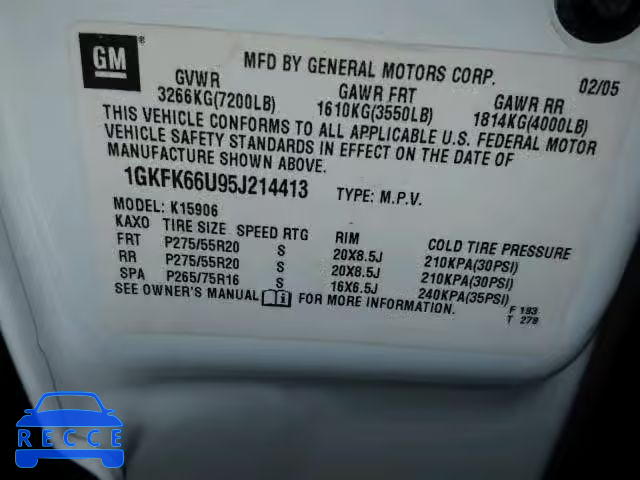 2005 GMC YUKON XL D 1GKFK66U95J214413 image 9