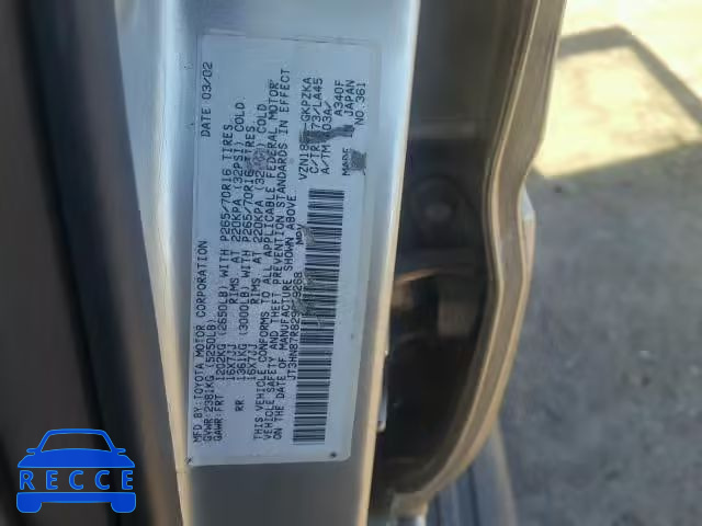 2002 TOYOTA 4RUNNER LI JT3HN87R829069268 image 9