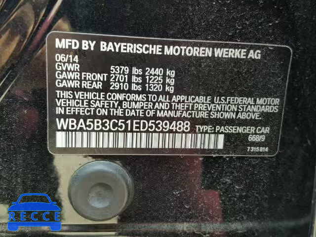 2014 BMW 535 XI WBA5B3C51ED539488 image 9