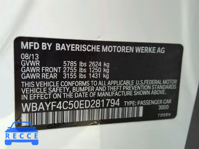 2014 BMW 740 LXI WBAYF4C50ED281794 image 9