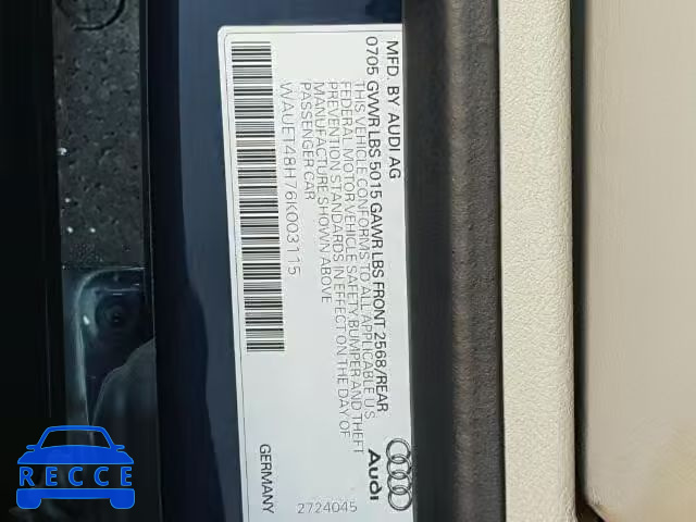 2006 AUDI A4 S-LINE WAUET48H76K003115 image 7