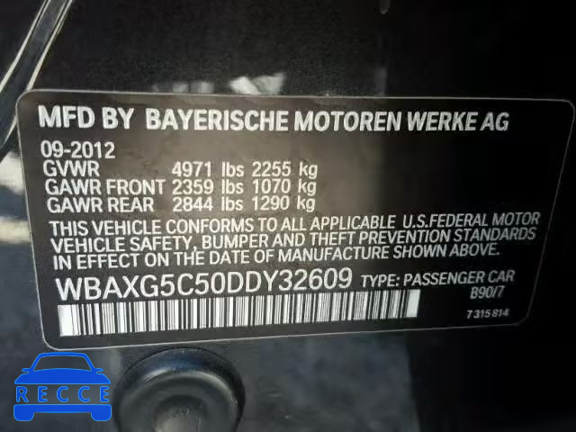 2013 BMW 528 I WBAXG5C50DDY32609 image 9