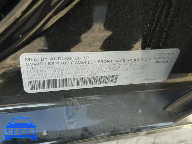 2010 AUDI A4 PREMIUM WAUAFAFL1AN068867 image 9