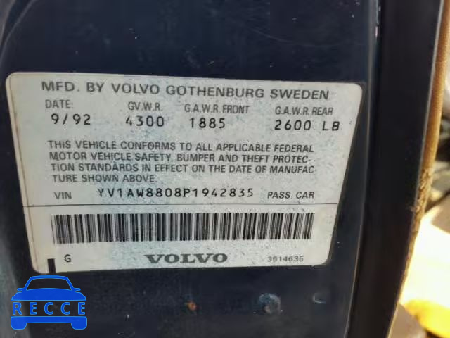 1993 VOLVO 240 YV1AW8808P1942835 image 9