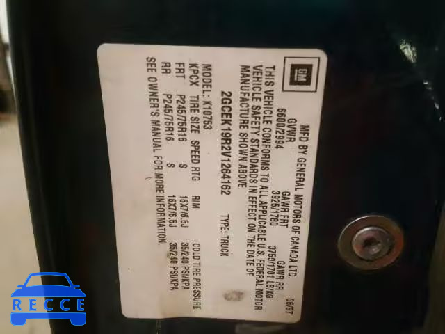 1997 CHEVROLET GMT-400 K1 2GCEK19R2V1264162 image 9
