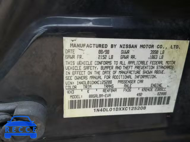 1999 NISSAN ALTIMA XE 1N4DL01DXXC125208 image 9