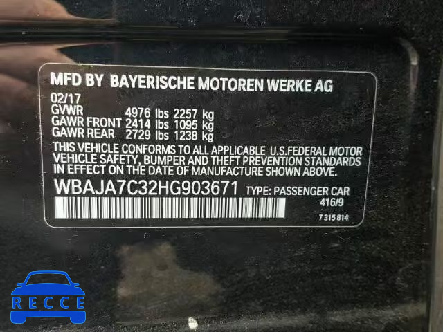 2017 BMW 530 XI WBAJA7C32HG903671 image 9