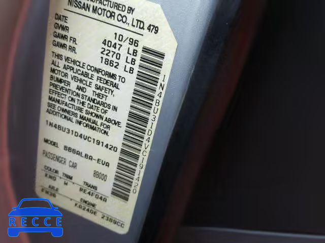 1997 NISSAN ALTIMA XE 1N4BU31D4VC191420 image 9