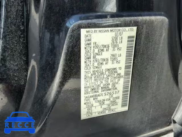 2007 NISSAN XTERRA OFF 5N1AN08U67C526537 Bild 9