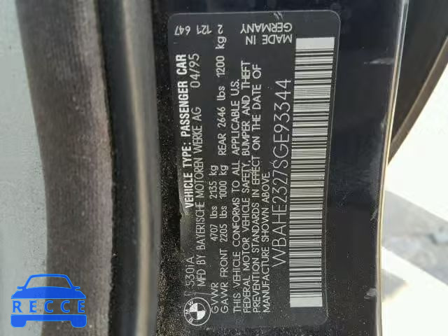 1995 BMW 530 I AUTO WBAHE2327SGE93344 image 9