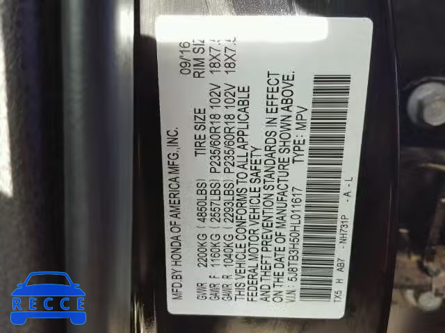 2017 ACURA RDX TECHNO 5J8TB3H50HL011617 image 9