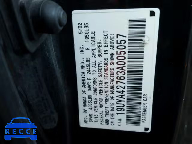 2003 ACURA 3.2CL TYPE 19UYA42763A005057 image 9