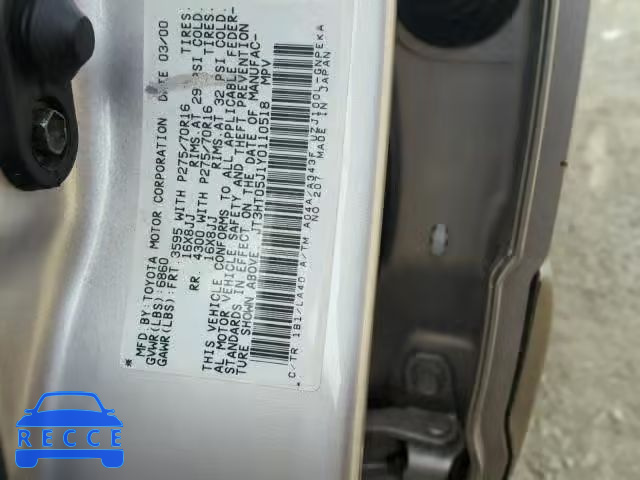 2000 TOYOTA LAND CRUIS JT3HT05J1Y0110518 image 9