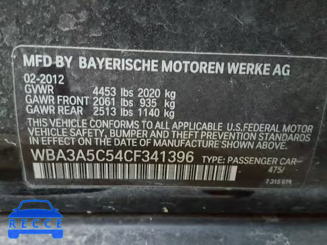 2012 BMW 328 I WBA3A5C54CF341396 Bild 9