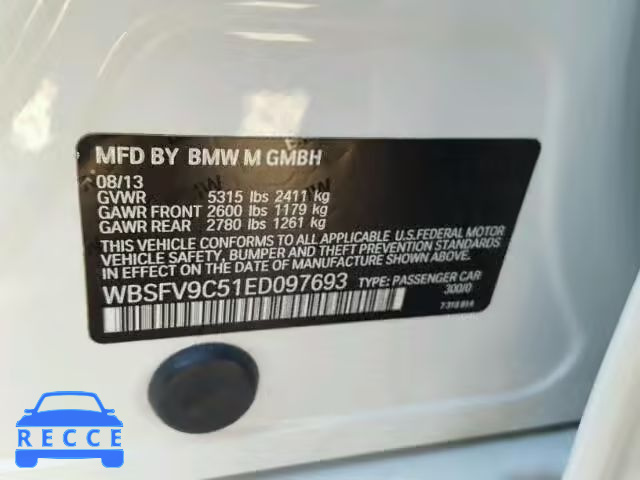 2014 BMW M5 WBSFV9C51ED097693 image 9