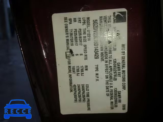 2006 SATURN RELAY 3 5GZDV23L16D143429 Bild 9