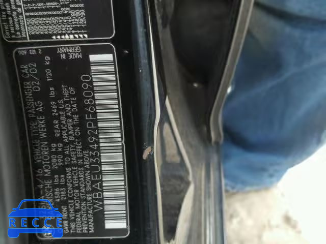 2002 BMW 325 XI WBAEU33492PF68090 image 9