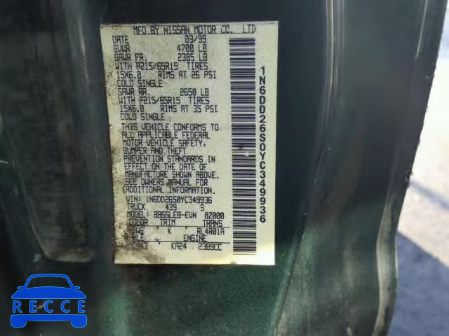 2000 NISSAN FRONTIER K 1N6DD26S0YC349936 image 9