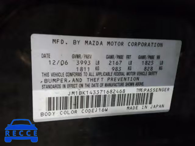 2007 MAZDA 3 HATCHBAC JM1BK143371682468 image 9