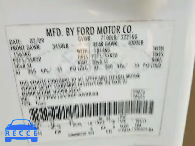 2009 FORD F150 SUPER 1FTPW12V59FA69644 Bild 9