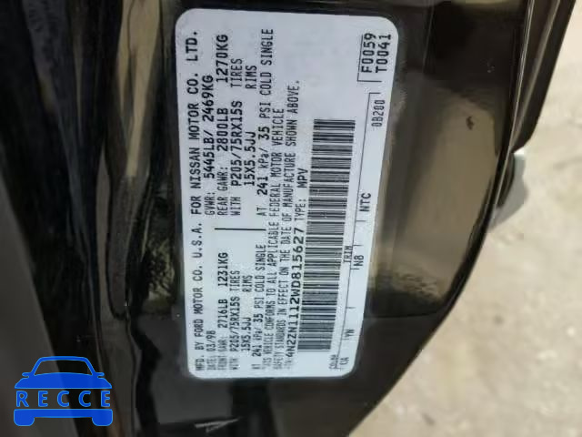 1998 NISSAN QUEST XE 4N2ZN1112WD815627 image 9