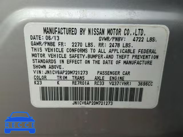 2013 INFINITI G37 BASE JN1CV6AP2DM721273 image 9