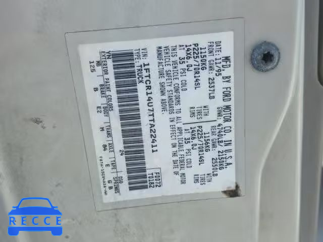 1996 FORD RANGER SUP 1FTCR14U7TTA22411 image 9