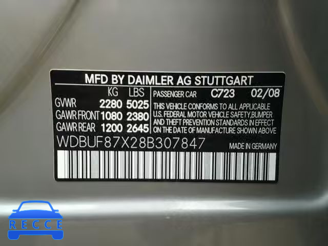 2008 MERCEDES-BENZ E 350 4MAT WDBUF87X28B307847 image 9