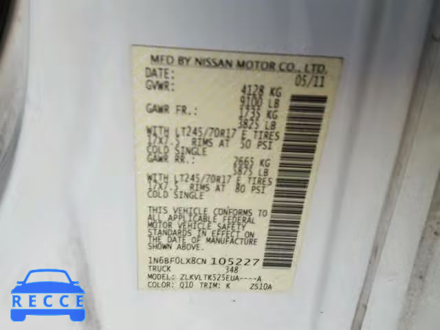 2012 NISSAN NV 2500 1N6BF0LX8CN105227 image 9