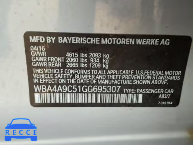 2016 BMW 428 I WBA4A9C51GG695307 image 9