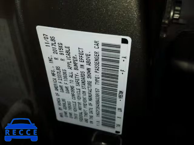 2008 HONDA ACCORD LXP 1HGCP26498A039157 image 9