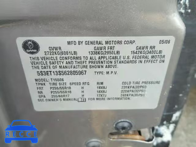 2006 SAAB 9-7X LINEA 5S3ET13S562805967 image 9