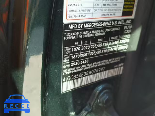 2008 MERCEDES-BENZ R 350 4JGCB56E38A076997 зображення 9