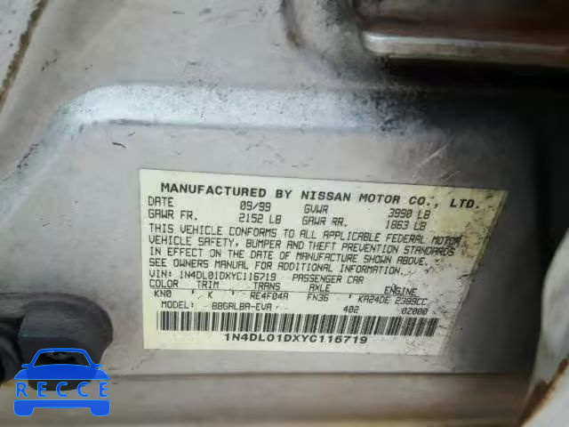 2000 NISSAN ALTIMA XE 1N4DL01DXYC116719 image 9