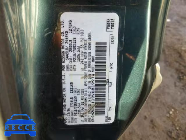 1997 NISSAN QUEST XE 4N2DN1119VD819974 image 9
